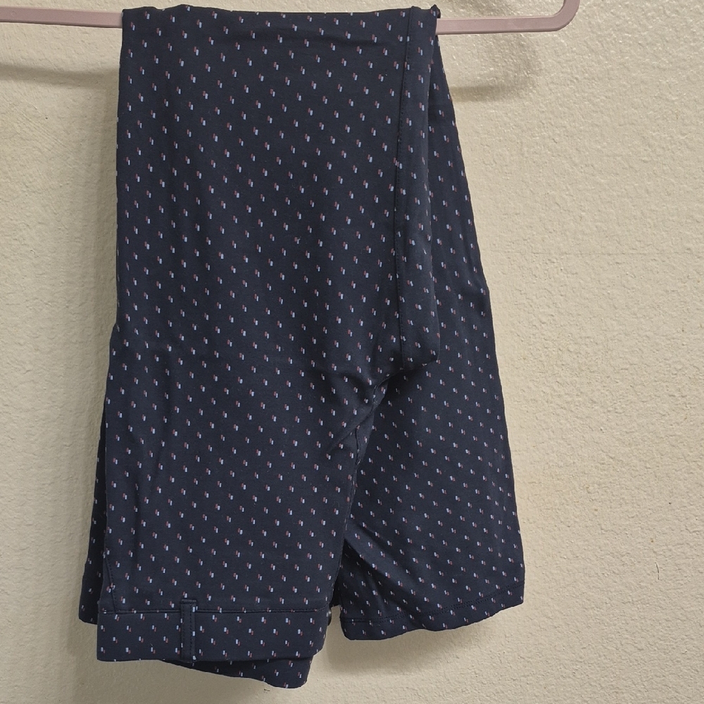 Betabrand Navy Blue Women's Shorts with Polka Dots